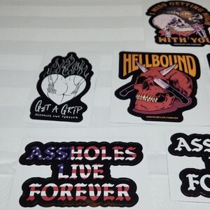 Assholes Live Forever Sticker Pack - Black, Red, Purple